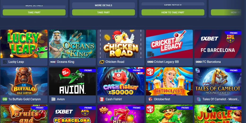 1xBet Casino 게임 스핀